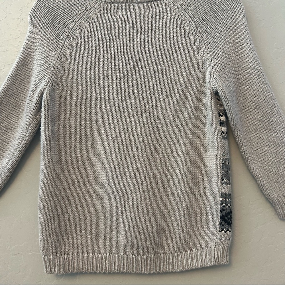 Old Navy womens gray fair isle crewneck knit sweater with sequins size small - Picture 9 of 16